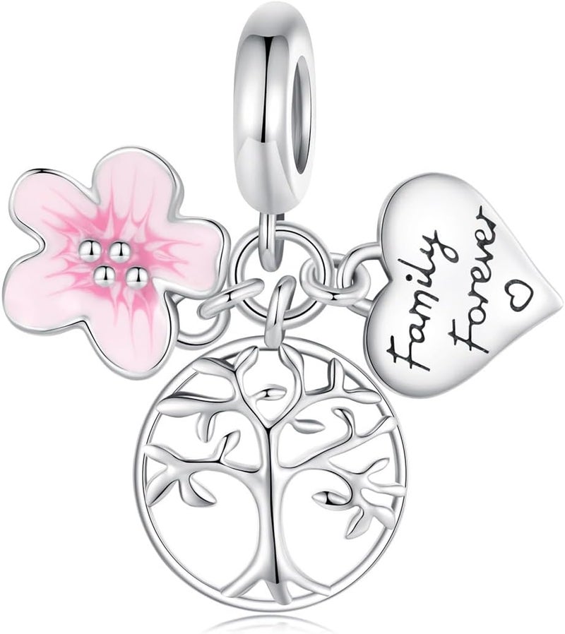 VOROCO Store Charm 925 Sterling Silver Bracelet Necklace Pendant Bead Charms Jewelry Gift for Women Mother Daughter Grandma Family Friends - Image 1